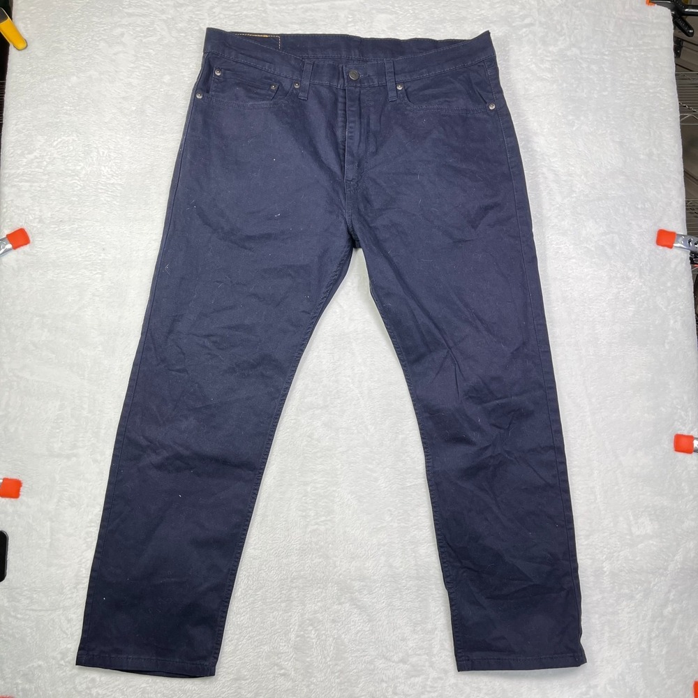 Levi's 502 Jeans Men's Navy Blue Denim Pockets Classic Straight Zip Fly - 36X28